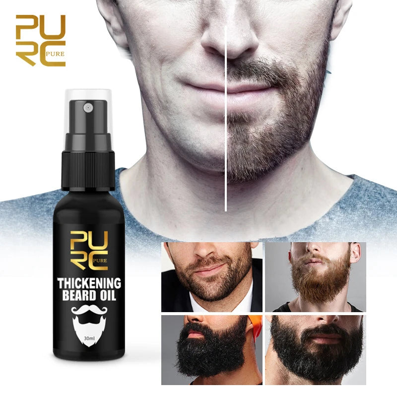 Natural Beard Care Essential Oil 30ml,Deeply Moisturizes Nourishes Beard,Smooth & Glossy for Men Fuller Thicker Styling Care