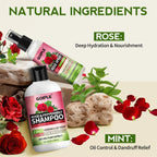 Rose Peppermint Shampoo with Hair Care Spray Moisturizing & Nourishing Conditioner Product Shampoo and Conditioner Set for Women