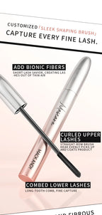 MACKANDY Black Mascara Makeup Volumizing&Lengthening Mascara, Thickening Washable Longwear Smudge Resistant Make Up Cruelty Free