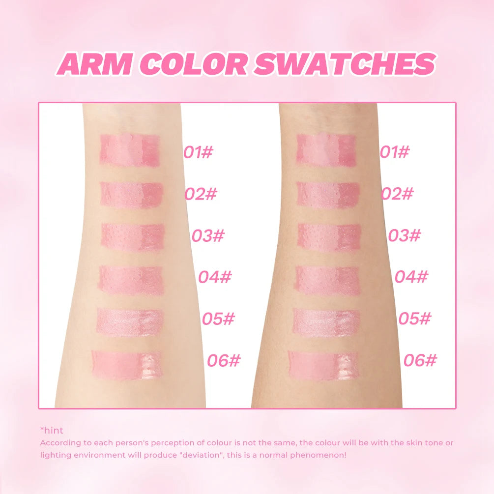 Pearlescent Pink Glitter Lip Oil Lustrous Color Changing Lip Gloss Moisturizing Makeup Lip Balm Mirror Glass Lip Glaze Cosmetics