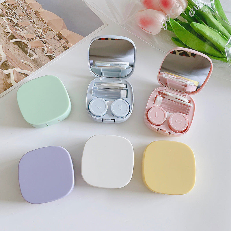 Women Color Contact Lens Case Red Heart Contact Lenses Box for Eyes Care Kit Glasses Case Holder Container