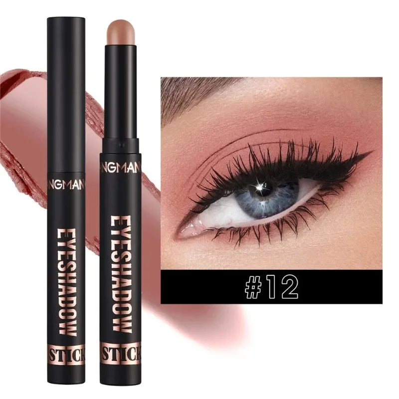 1PC Waterproof Pearlescent Eyeshadow Pencil Stick 16 Colors Lasting Glitter Shimmer Eye Shadow Highlighter Pen Eyes Makeup Tools