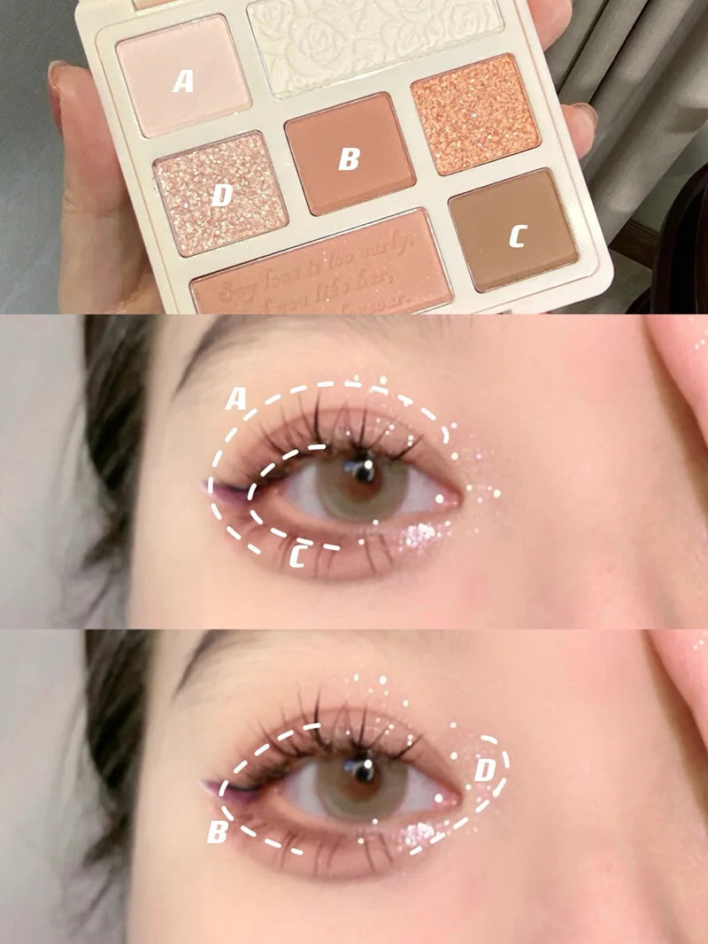 Cement Grey Black Eye Shadow Palette Makeup Eyes Glitter Contour Pigments Palette Pearly Shimmer Fashion Korean Shadow Makeup