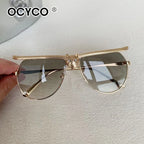Luxury Metal Punk Brand Sunglasses For Men And Women Unisex Designer Fashion Sun Glasses Oval Unisex Stylish Eyewear Shades