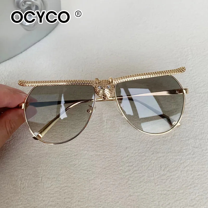 Luxury Metal Punk Brand Sunglasses For Men And Women Unisex Designer Fashion Sun Glasses Oval Unisex Stylish Eyewear Shades