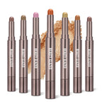 10 Color Double Ended Eye Shadow Stick With Sponge Brush Pearlescent Lasting Eyeshadow Pen Contouring Portable Makeup Cosmetics