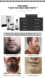Men's Beard Kit Soft smooth And Easy To Take Care Of Natural Oils Brighten And Nourish Promote Growth Relieve Itching Of Beard