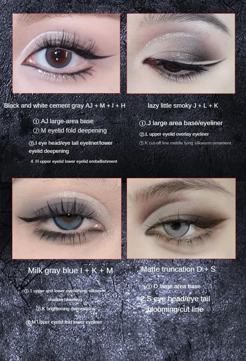 Dark Gothic Eye Shadow Palette Pearlescent Matte Fine Sparkle Strobes Punk Profound Three-dimensional Eye Shadow Makeup Cosmetic