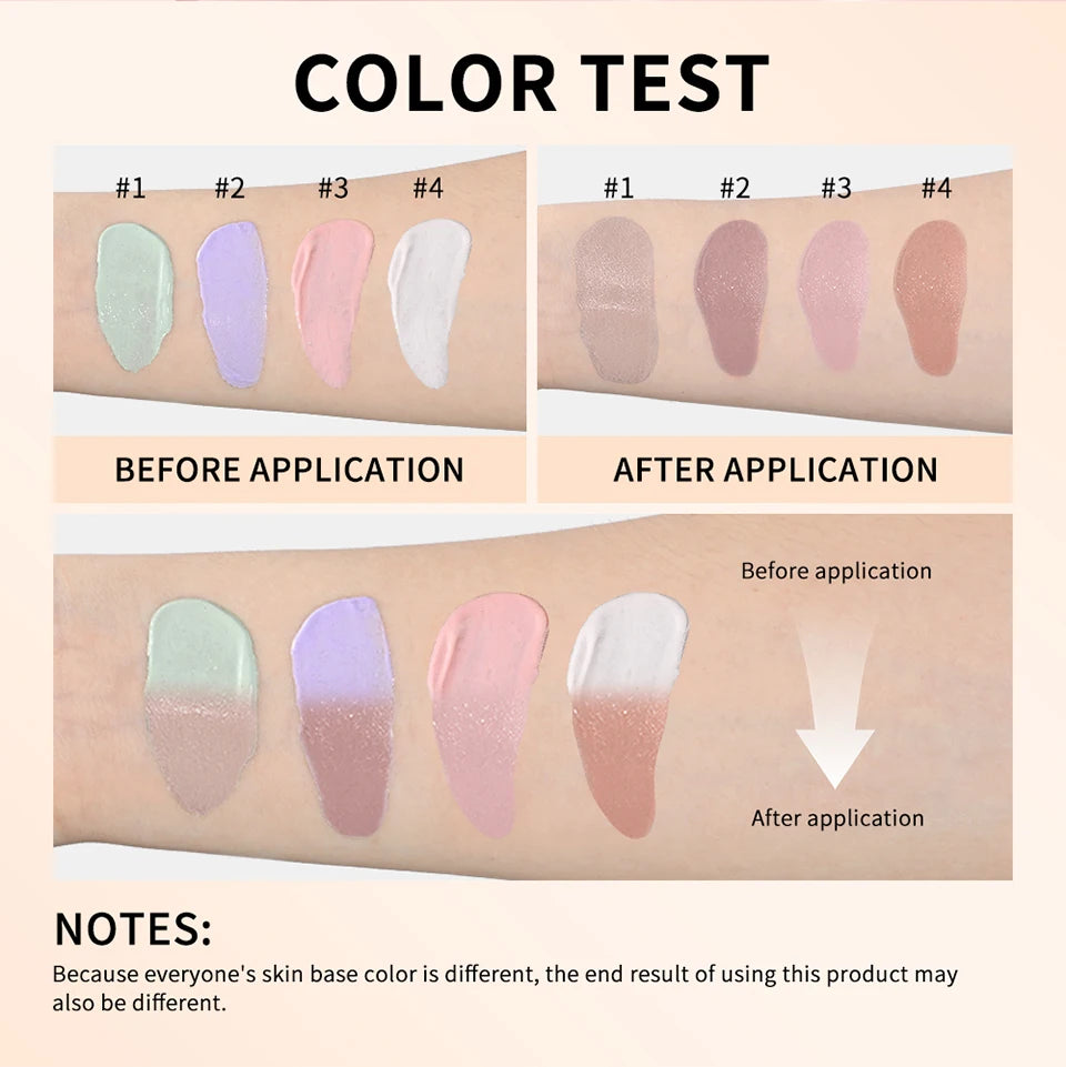 Color Changing Foundation 4 In 1 Moisturizer Longwearing Waterproof Concealer Even Skin Toning Sunscreen Spf 30 Whitening Makeup