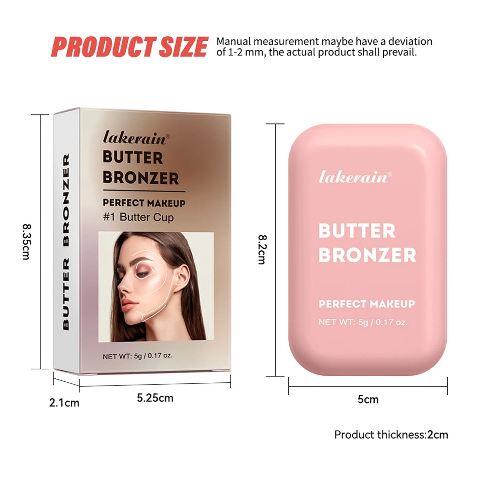 Bronzer Butter Bronzer for Dark Complexions Contour Palette with Matte Brown Shades for Nose Cheek and Profile Natural Nude Make