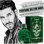 Men's Beard Care Perfume Oil 15ml Gentleman Fragrance Long-lasting Fragrance Brand Skull Perfume Portable Fresh Eau De Perfume