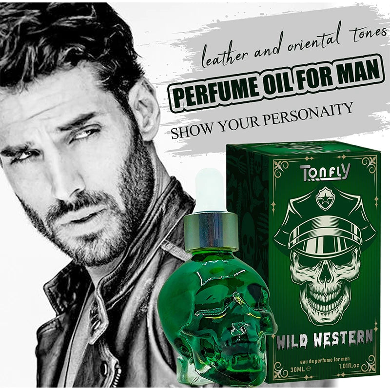 Men's Beard Care Perfume Oil 15ml Gentleman Fragrance Long-lasting Fragrance Brand Skull Perfume Portable Fresh Eau De Perfume