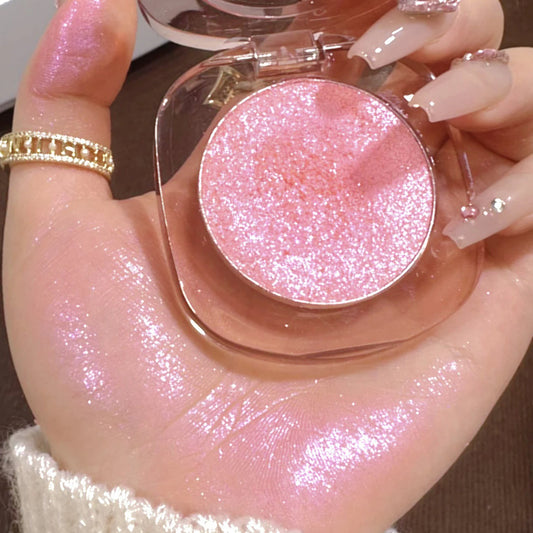 Makeup Highlighter Pink Polarized Shiny Glitter Brighten Cheekbones Eyes High Gloss Palette Highly Pigmented Shimmer Fine Shine