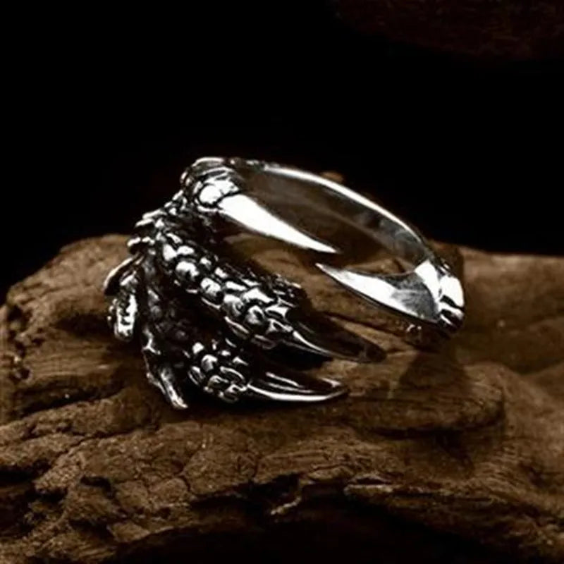 Fashionable retro personalized ring for men, domineering trend, open index finger, eagle claw ring for women,men