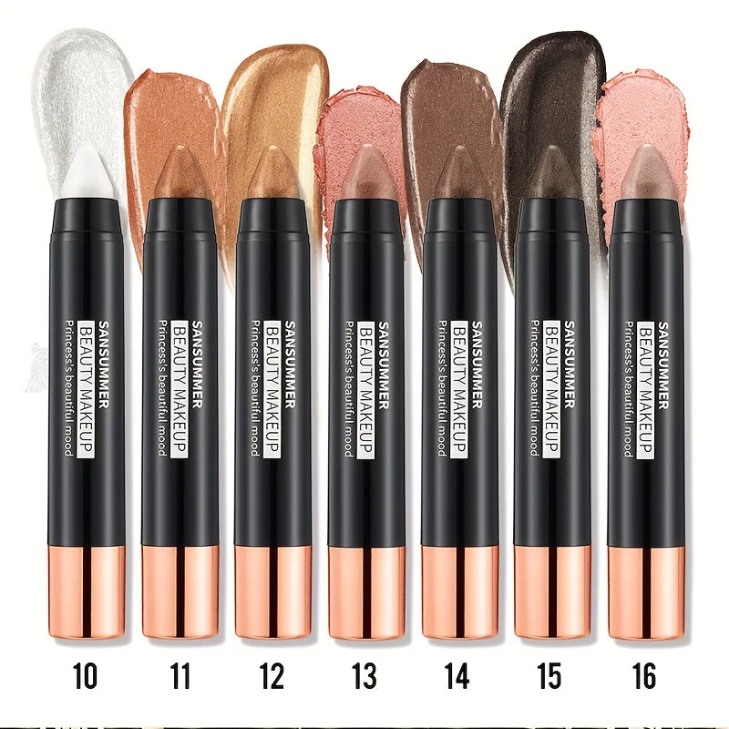 7 color waterproof eye shadow stick, pearlescent matte treatment, to create a natural and lasting eye makeup flash.