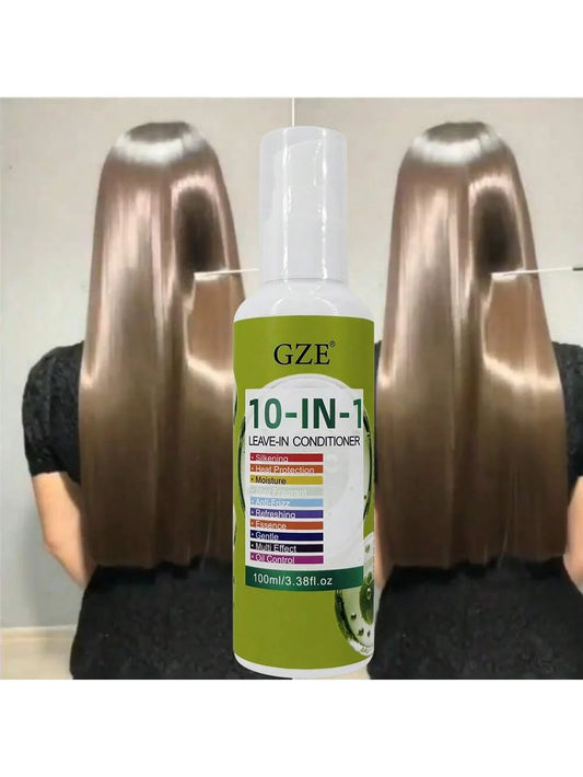 GZE10-IN-1 Leave-In Conditioner Silkening Heat Protection Moisturizing Stay Fragrant Anti-Frizz Refreshing Essence Gentle