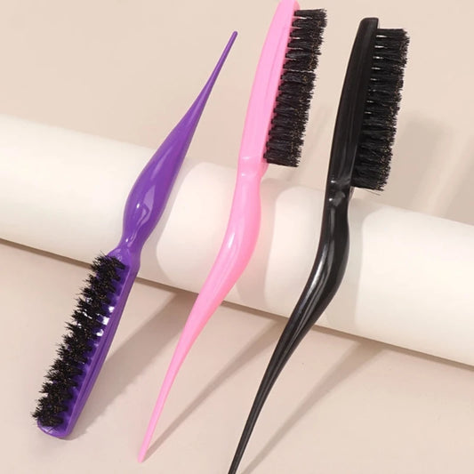 Boar Bristle Brush Comb Hair Teasing Brush for Women Men Salon Boar Bristle Beauty Styling Backcombing Brush