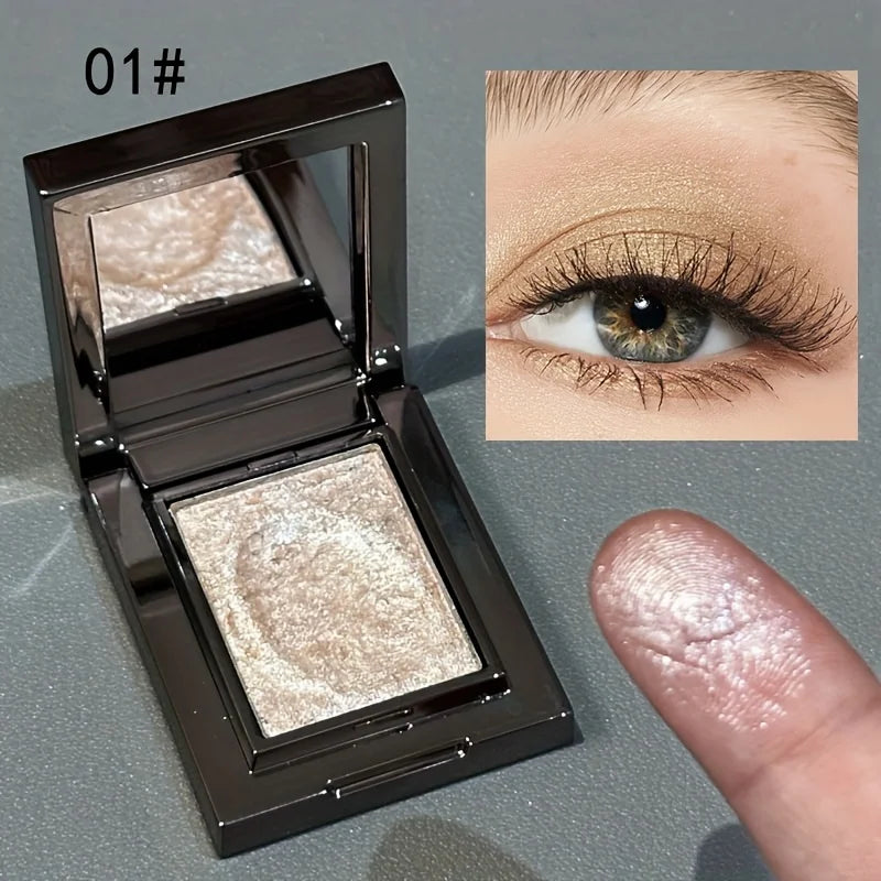 Monochrome Eye Shadow, Flashing, Brightening, Long-Lasting Color, Waterproof and Sweat-Proof, Natural Cosmetics for Creating Exquisite Eye Makeup, Music Festival Party Role-Playing