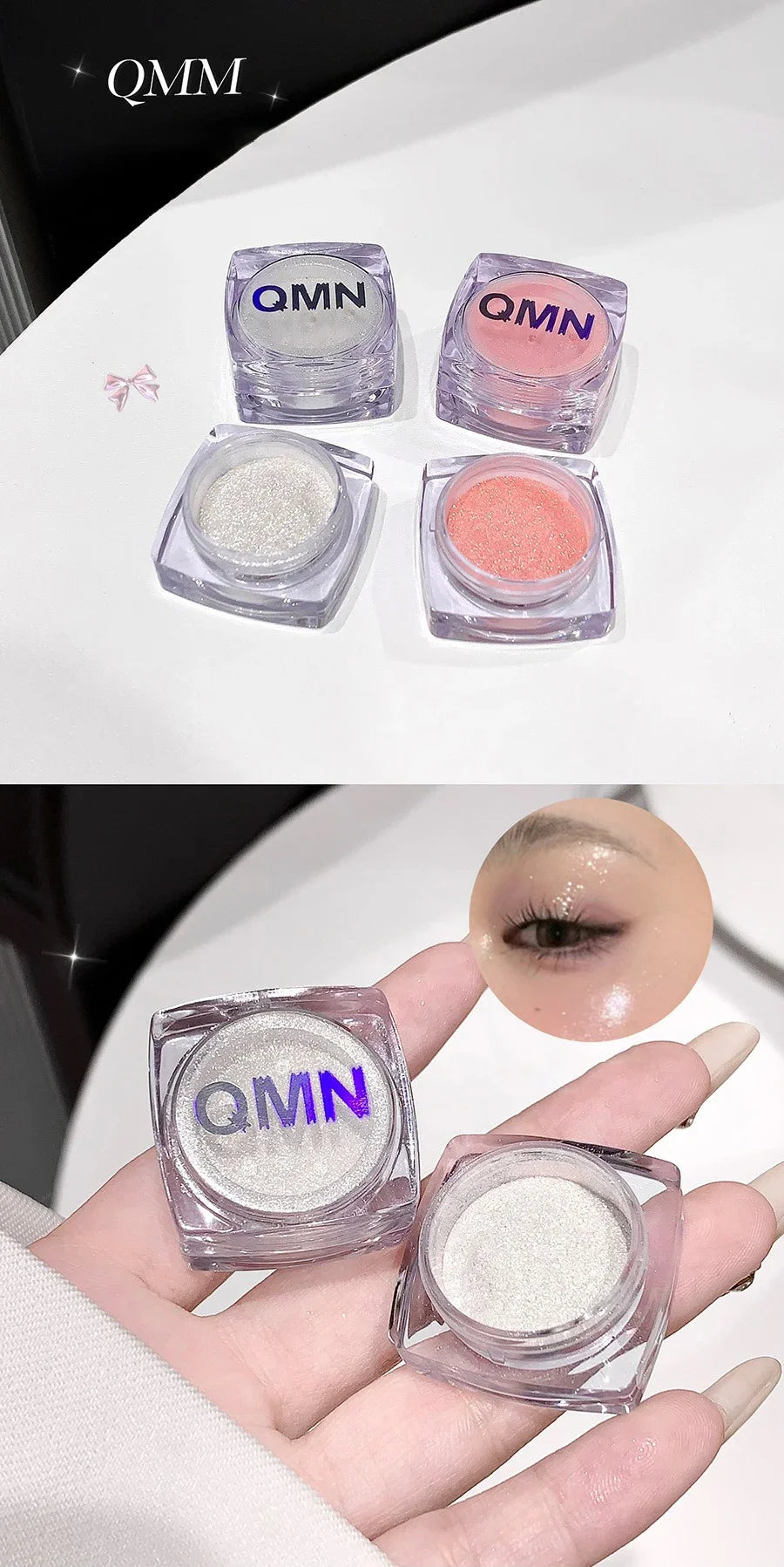 Glitter Shimmer Highlighter Powder Pearlescent High Gloss Makeup Powder Face and Body Brighten Sequins Natural Contour Cosmetic