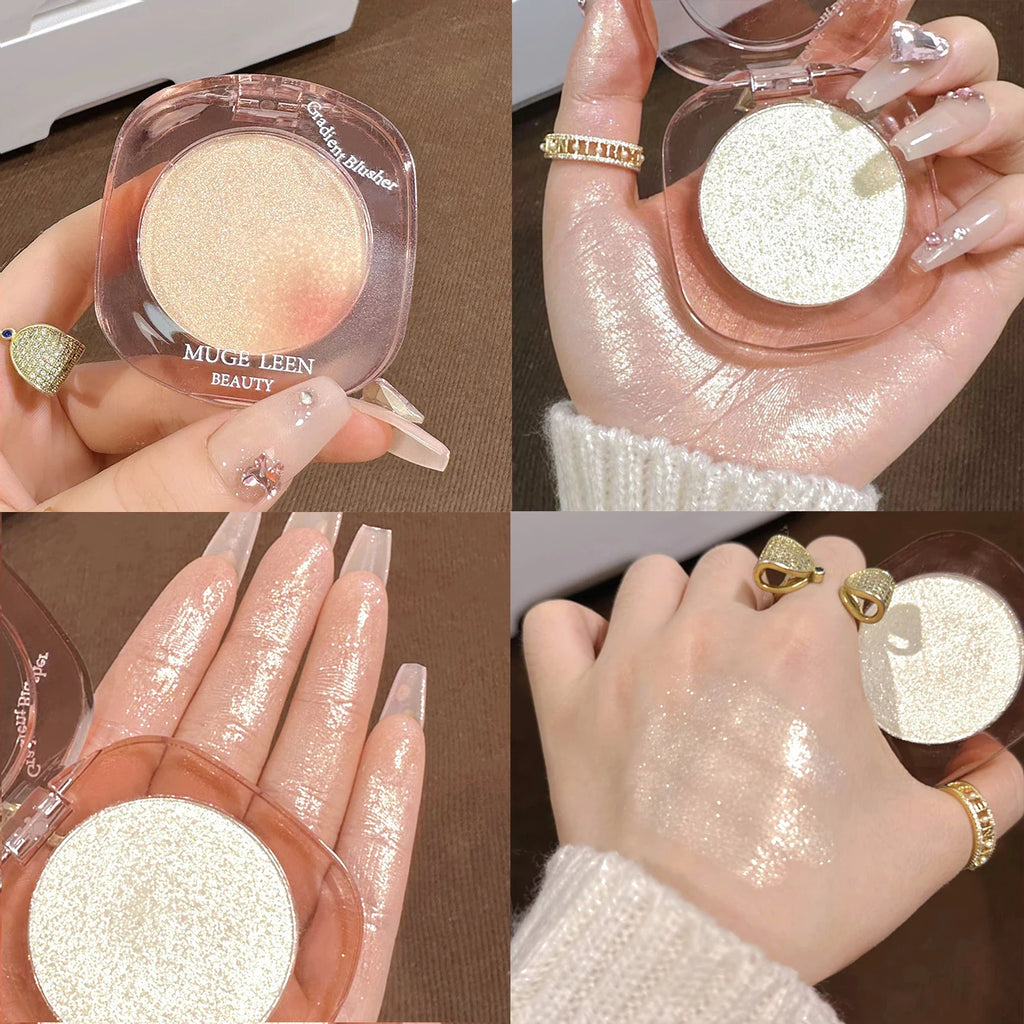 Makeup Highlighter Pink Polarized Shiny Glitter Brighten Cheekbones Eyes High Gloss Palette Highly Pigmented Shimmer Fine Shine