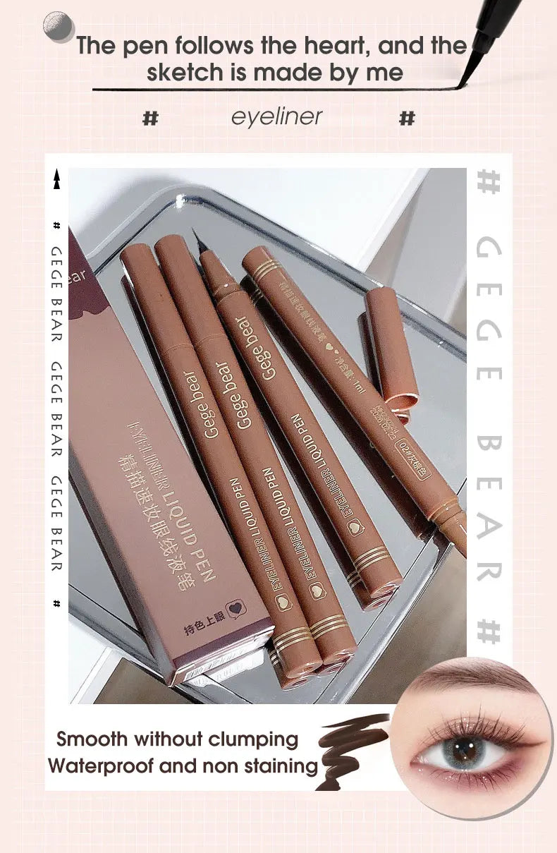 Eyeliner liquid pen is smooth, fast drying, waterproof, durable, not easy to smudge, and very thin eyeliner pen