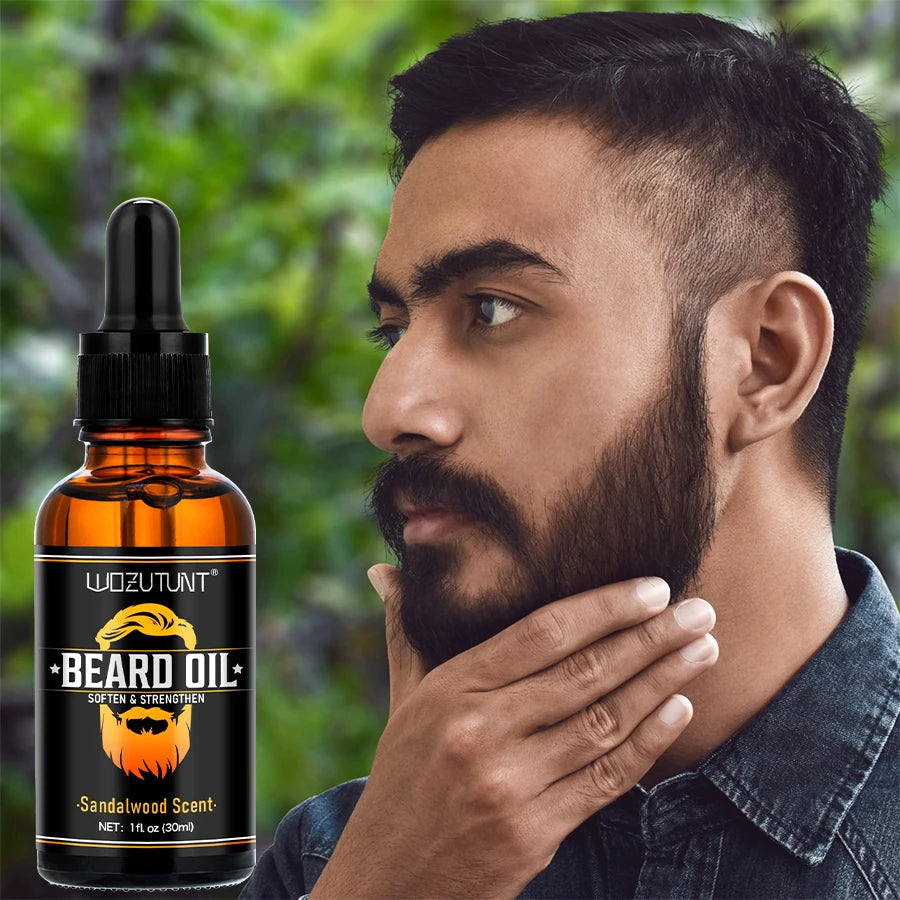 Facial Hair Care Product for Men Moustache Moisturize Grooming Spray Beard Wash Whisker Nourish Oil Softening Styling Beard Balm