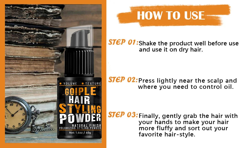 GOIPLE Hair Styling Powder Increase Volume Capturing Modeling Hairstyles Long-Lasting Texture Powders Spray Unisex