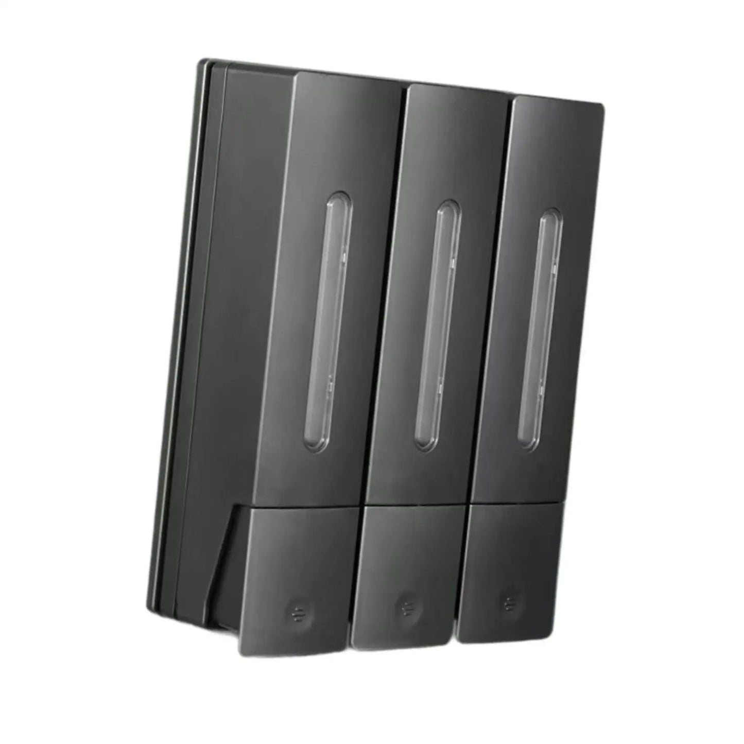 Three Chamber Wall-Mounted Dispenser for Shampoo and Conditioner in Bathrooms