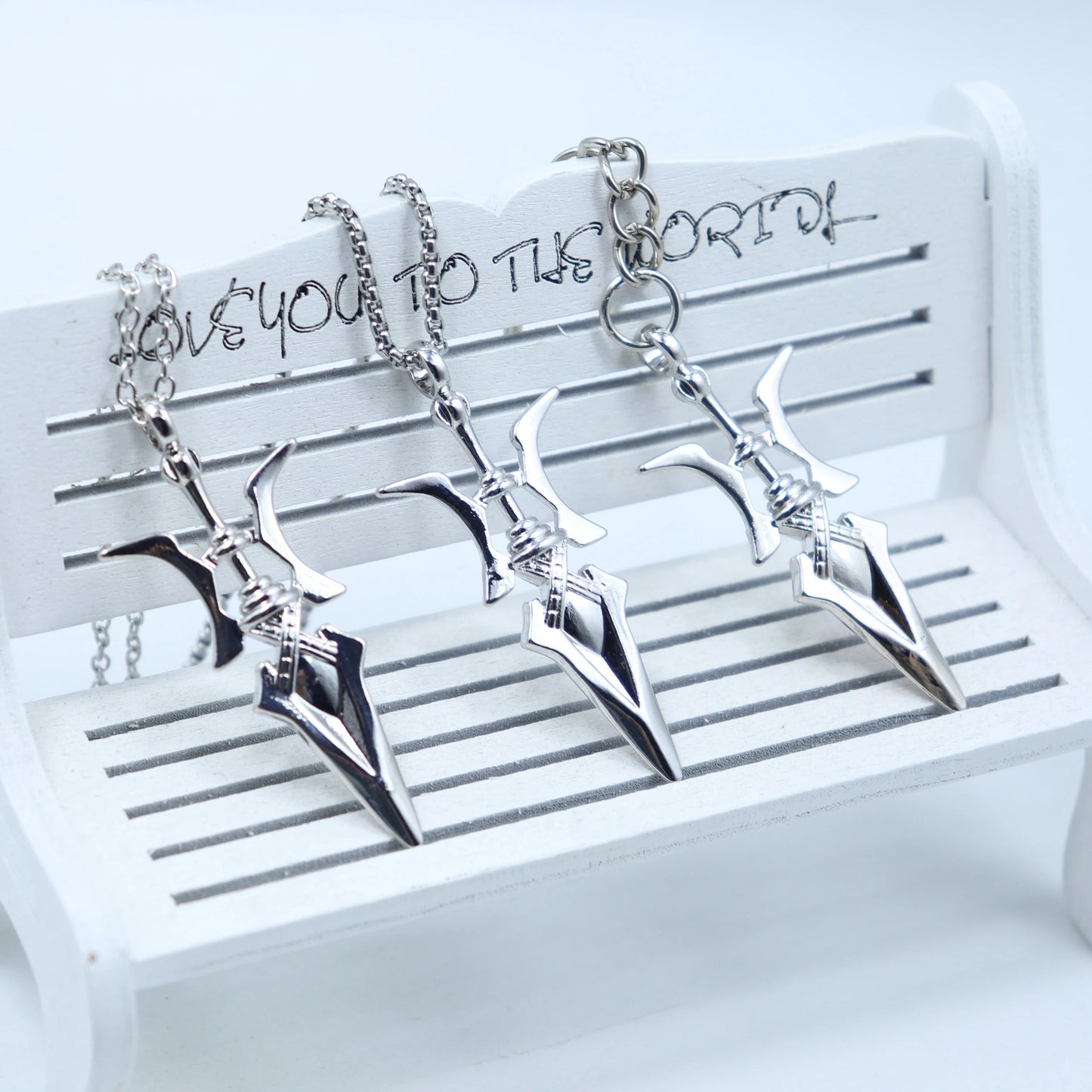 Punk Jewelry Halberd Necklaces for Men Boys Girl Goth Cross Choker Trinket Statement Necklaces&Pendants Key Chain Neck Charms