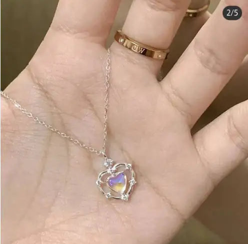 Women's Neck Chain 1 Dollar Items Bow Wreath Pendant Necklace Female, Light Luxury Niche Starry Collarbone Chain Ins