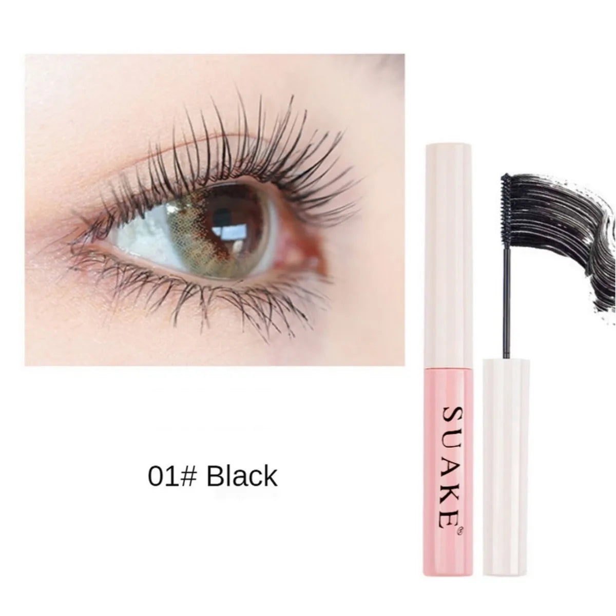 Silk Fiber Curling Mascara, Ultra-Fine Brush, Lengthening & Volumizing, Waterproof, Smudge-Proof, Long-Lasting, Unisex, Eye Safe