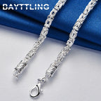 Men's 925 Sterling Silver 20 Inches Fine Tap Chain Hip Hop Necklace For men Fashion Charm Engagement Party Jewelry