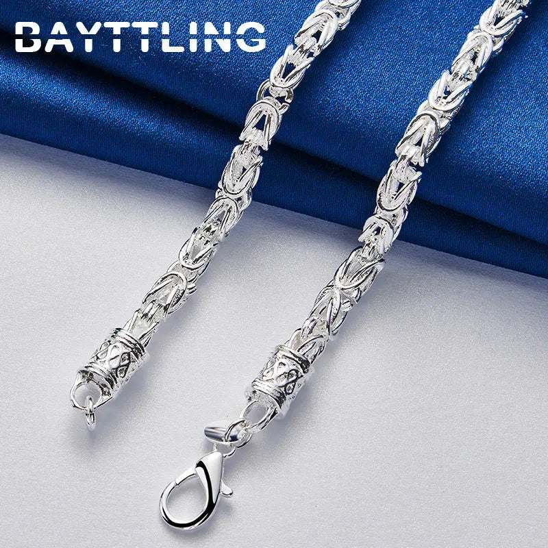 Men's 925 Sterling Silver 20 Inches Fine Tap Chain Hip Hop Necklace For men Fashion Charm Engagement Party Jewelry