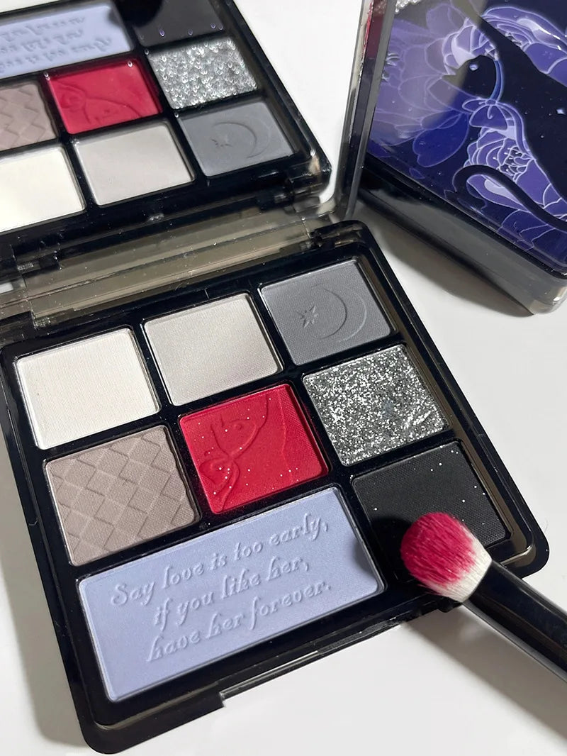 Cement Grey Black Eye Shadow Palette Makeup Eyes Glitter Contour Pigments Palette Pearly Shimmer Fashion Korean Shadow Makeup