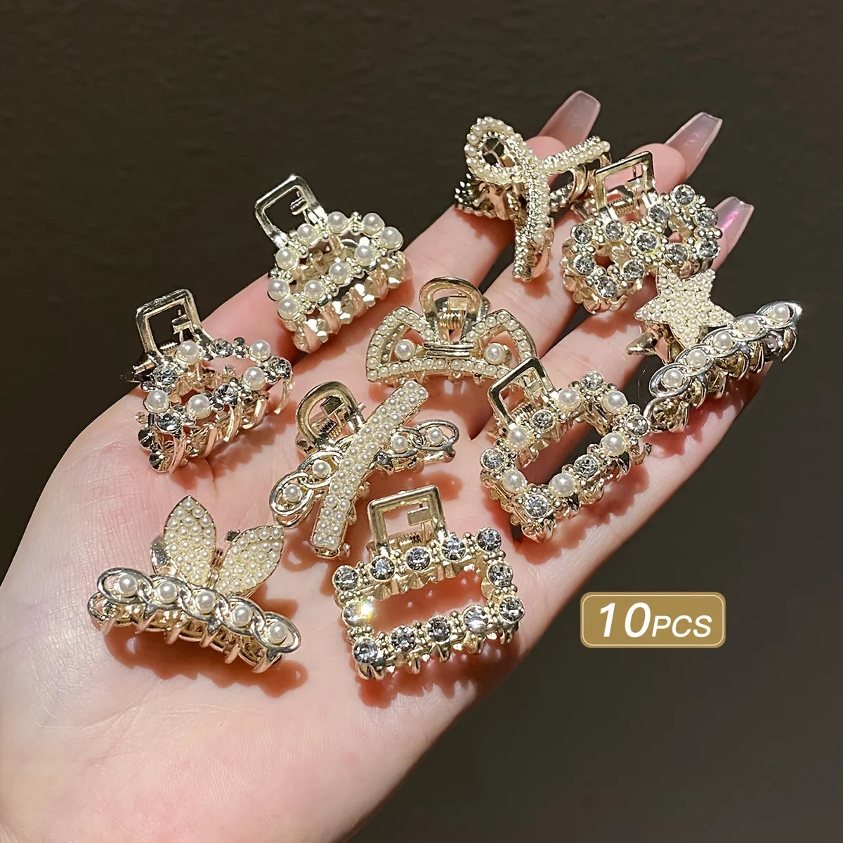 10 Girls' Hair Accessories with Multi-Color Elegant Bangs and Side Hair Claws