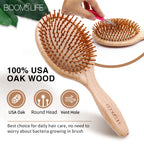 Natural Hair Brush Women Wide Tooth Hair Combs Healthy Paddle Cushion Massage Hairbrush Wooden Comb Hair Care Barber Accessories