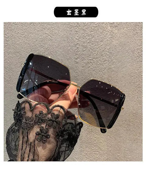 Luxury Oversized Polarized Sunglasses Women Face Slimming Designer Frame UV Protection High Quality Premium Fashion Eyewear