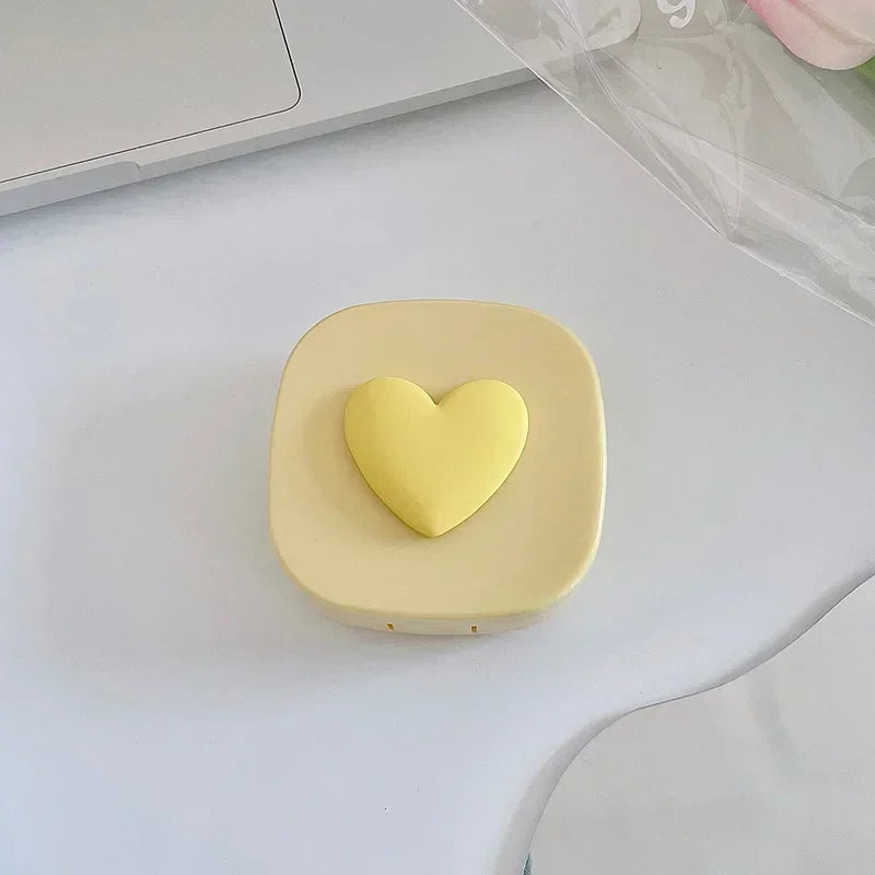 Women Color Contact Lens Case Red Heart Contact Lenses Box for Eyes Care Kit Glasses Case Holder Container