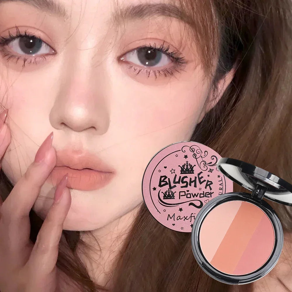 Matte Contouring Powder Rose Pink Bronzer Palette Long Lasting Natural Face Shading Powder Contour Waterproof 3 Colors Cosmetics