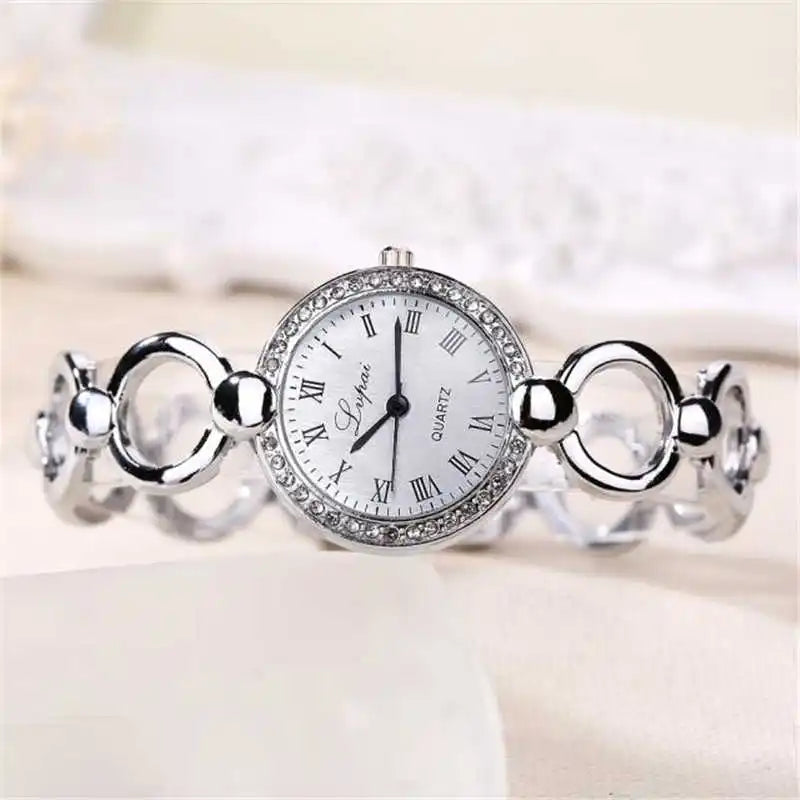 Rose Gold Luxury Women Dress Watches Girls Quartz Watch Bracelet Watch Ladies Fashion Crystal Wristwatch Women Watch