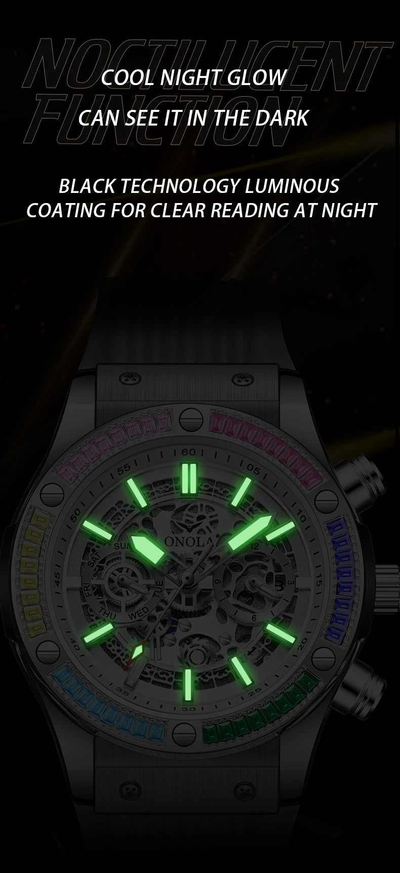 2025 Classic Luxury Watch for Menes  Multifunction Sports Waterproof Luminous Casual Clock ONOLA Men Mechanic Watches