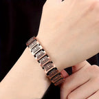 Men's Copper Magnetic Bracelet Elegant 99.99% Solid Copper Bracelets with Double-Row Strong Magnets,Magnetic Jewelry