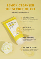 Lemon Face Wash Facial Cleanser Face Exfoliating Gel Moisturizing Remove Dead Skin Blackhead Exfoliator Facial Scrub Exfoliation