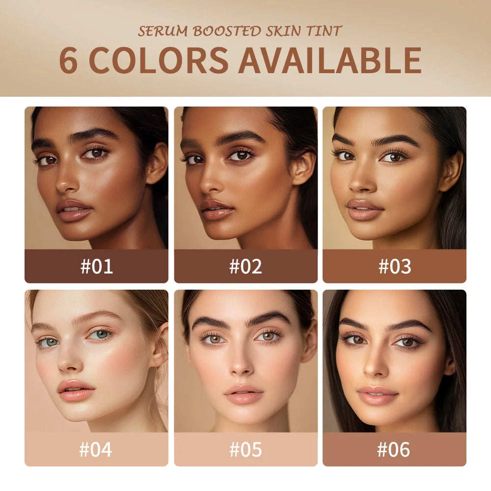 Foundation Stick  Serum Boosted Skin Tint Balm Silky Texture Moisturizing Coverage Plumper Natural Even Skin Tone Travel Makeup