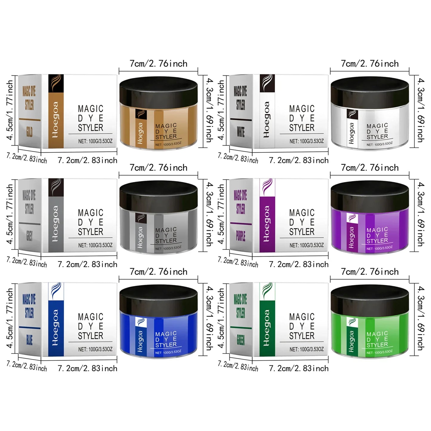 6 Colors Hair Color Wax Dye White Blue Brown Hair Natural Matte Nourish Long-Lasting Hair Coloring Styling Cream For Women Men