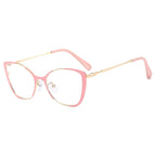 Cat Eye Color Block Frame Clear Lens Glasses Fashion Computer Glasses Optical Spectacles For Women