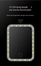 Makeup Mirror USB Rechargeable Portable Compact LED Vanity Mirror with Touch Screen Dimming Makeup Mirror