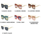 Luxury Square Sunglasses  Women UV400 Retro Brand Chain Metal Frame Shades Summer Sun Glasses for Female