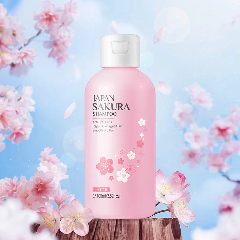 LAIKOU  Sakura Shampoo Repair Anti Split Ends Smooth Frizz Dry Hair