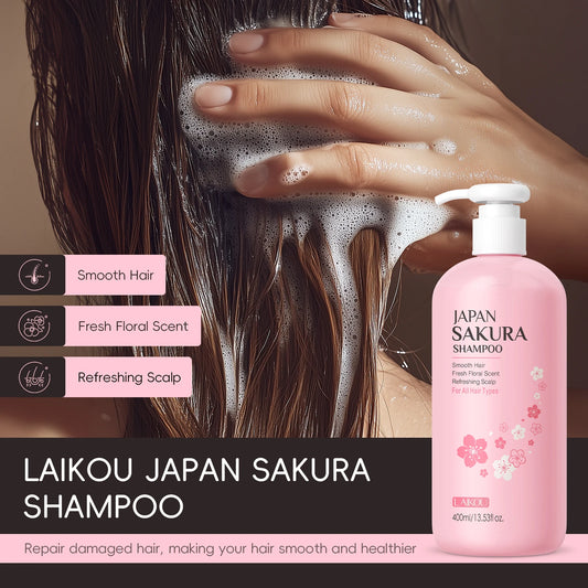 LAIKOU  Sakura Shampoo Repair Anti Split Ends Smooth Frizz Dry Hair